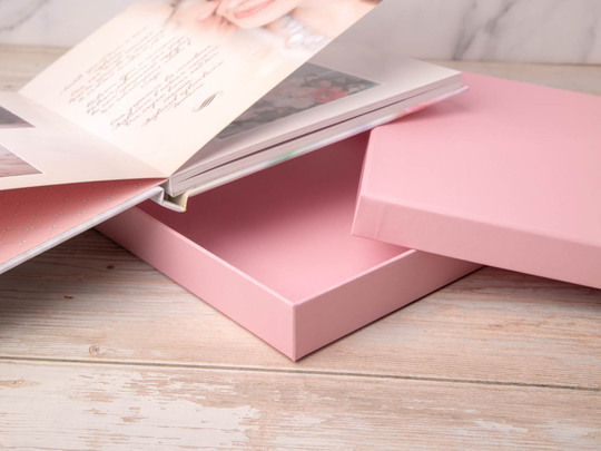 Подарочная коробка для фотокниги 21х21, розовая, фото 5