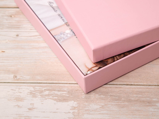 Подарочная коробка для фотокниги 21х21, розовая, фото 4